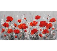 Diamond Painting Adulte Square Drill 5D Coquelicot Peinture Diamant Grand Format 80x160cm, DIY Fleur Rouge Diamond Painting Kit Complet, Broderie Diamant Kits Artisanat pour Murale Décoration (SQ27)
