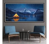 Diamond Painting Adulte Square Drill 5D Lac Enneigé Peinture Diamant Grand Format 70x140cm, DIY Ciel Étoilé Diamond Painting Kit Complet, Broderie Diamant Kits Artisanat pour Adultes (SQ709)