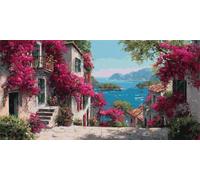 Diamond Painting Adulte Square Drill 5D Ville Fleure Peinture Diamant Grand Format 50x100cm, DIY Paysage Diamond Painting Kit Complet, Broderie Diamant Kits Artisanat pour Murale Décoration (SQ41)