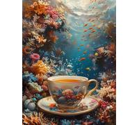 Diamond Painting Adulte, Tasse Diamond Painting OcéAn Broderie Diamant 5D DIY Diamant Cristal Strass Point de Croix Loisirs Créatifs Adultes pour Tableau Decoration Murale, Cadeau 50x70 cm -yym2507O7
