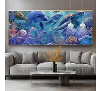 Diamond Painting Adulte Tortue De Mer Diamond Painting Petit Format 60x120cm Broderie Diamant Kit Complet, Tableau Perle Diamant Animal DIY Strass Gemmes for Adulte/Enfant Débutant Décor 0-sy1186