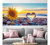 Diamond Painting Adulte Tournesol Grand Diamond Painting 100x300cm,2026 Nouveau DIY Crystal Art Cœur 5D Full Dril Rhinestone Canvas Broderie Cross Stitch Peinture Diamant Beginner Décoration O-272G