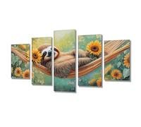 Diamond Painting Adulte Tournesol Paresseux Diamond Painting 5 Pièces, Broderie Diamant Kit Complet, Loisirs Créatifs Diamant Art Craft, Salon Décoration Murale Chambre, Cadeau Femme 50x25cm j7s-136