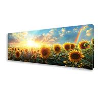 Diamond Painting Adulte Tournesol Peinture Diamant Fleur Broderie Diamant Kit Complet, Diamond Painting Grand Format 50x150 cm, DIY 5D Cristal Broderie Point de Croix Art pour Decoration Maison W0-288