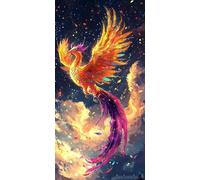 Diamond Painting Adulte Très Grand Format,Peinture Diamant XXL 50x100 cm Phoenix Animal,Loisirs Créatifs Adultes Broderie Diamant Painting Kit Complet Adulte Débutants, Pour la Decoration Chambre f0j3