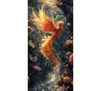 Diamond Painting Adulte Très Grand Format,Peinture Diamant XXL 70x140 cm Phoenix Fleur,Loisirs Créatifs Adultes Broderie Diamant Painting Kit Complet Adulte Débutants, Pour la Decoration Chambre f0j39