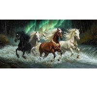 Diamond Painting Adulte Très Grand Format,Peinture Diamant XXL 70x140 cm Rainbow Cheval,Loisirs Créatifs Adultes Broderie Diamant Painting Kit Complet Adulte Débutants, Pour la Decoration f0j-837