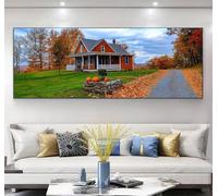 Diamond Painting Adulte Village Diamond Painting Grand XXL Paysage, 5D Peinture Diamant Loisirs Créatifs Adultes, DIY Activité Manuelle Adulte Kits pour Decoration Maison Murale, 60x180cm, Model52