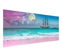 Diamond Painting Adulte voilier Peinture Diamant Adulte lune,5D DIY Diamond Art Kit Complet,Loisirs Créatifs Adultes,Rond Diamant Strass Point Croix Cristal Painting,Décoration Murale 80x220cm W1-827
