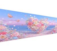 Diamond Painting Adulte xxl Amour,Fleur 5d Diamond Painting Enfant 50x100cm Broderie Diamant Kit Complet Activité Manuelle Adulte,MosaïQue Diy Strass Point De Croix Pour Fille Murale DéCoration L1-648