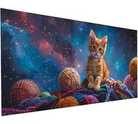 Diamond Painting Adulte xxl Chat 20x40 cm Peinture Diamant Ciel étoilé 5D Broderie Diamant kit Complet Accessoires DIY Activité Manuelle Adulte Point de Croix Painting pour Decoration Maison S-174