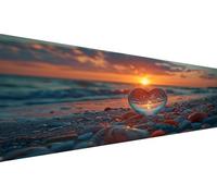 Diamond Painting Adulte xxl Cœur,Plage 5d Diamond Painting Enfant 70x140cm Broderie Diamant Kit Complet Activité Manuelle Adulte,MosaïQue Diy Strass Point De Croix Pour Fille Murale DéCoration L1-322