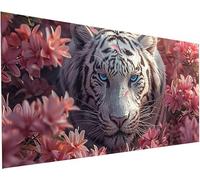 Diamond Painting Adulte xxl Fleur 100x200 cm Peinture Diamant Tigre 5D Broderie Diamant kit Complet Accessoires DIY Activité Manuelle Adulte Strass Point de Croix Painting pour Decoration Maison S-725