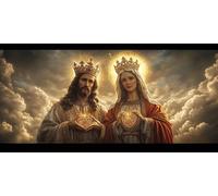 Diamond Painting Adulte XXL Grand Format, Jésus Marie Diamant Art Enfant Ronde Peinture Kit Débutant, 5D DIY Cristal Strass Point de Croix Set pour Décoration Murale Maison Amis Cadeaux 40x70cm E893