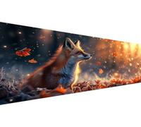 Diamond Painting Adulte xxl Renard,Feuille 5d Diamond Painting Enfant 100x200cm Broderie Diamant Kit Complet Activité Manuelle Adulte,MosaïQue Diy Strass Point De Croix Pour Murale DéCoration L1-620