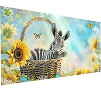 Diamond Painting Adulte xxl ZèBre 20x40 cm Peinture Diamant Tournesol 5D Broderie Diamant kit Complet Accessoires DIY Activité Manuelle Adulte Point de Croix Painting pour Decoration Maison S-167