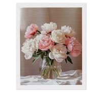 Diamond Painting Adultes, Peinture Diamant Kits, Fleurs vase 5D Diamond Painting Complet, Diamant Strass Point de Croix Cristal Artisanat pour Murale Décoration, Cadeaux pour Femmes 60 x 80cm H-1083