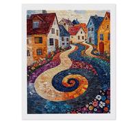 Diamond Painting Adultes, Peinture Diamant Kits, Ville paysage 5D Diamond Painting Complet, Diamant Strass Point de Croix Cristal Artisanat pour Murale Décoration, Cadeaux pour Femmes 40 x 50cm H-1130