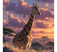 Diamond Painting Afrique, 5D Peinture Diamant Adulte Girafe DIY Loisirs Créatifs Adultes Diamant Perle Broderie, 5D Cristal Strass Carré Peinture pour Home Wall Decor, Cadeau Femme 60x60cm S-0K39