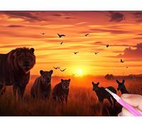 Diamond Painting Afrique Diamond Painting Adulte, 5D Peinture Diamant Animal Diamant Painting Enfant, Loisirs Créatifs Broderie Diamant Point De Croix Kit Complet, Décoration Murale 50x70cm Y-148