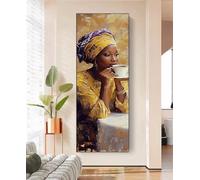 Diamond Painting Afrique Diamond Painting Adulte image, 5D Peinture Diamant XXL, DIY Kit Peinture Adulte Complet Point de Croix Cristal Art Set pour Decoration Maison Murale, Grand, 80x240cm, Model863