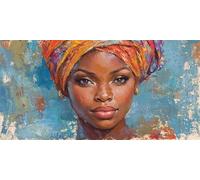 Diamond Painting, Afrique Diamond Painting Enfant, Peinture Diamant Femme Diamant Kit Bricolage Adulte Complet Point de Croix Cristal Débutant Art Set pour Decoration Maison Murale, 40x80cm, Model80