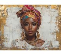 Diamond Painting Afrique Peinture Diamant Adulte, 5D Femme Diamant Painting Kit Complet, DIY Strass Broderie Point de Croix Loisirs Créatifs Adultes, Décoration Murale Maison Cadeaux 30x40 cm H-843