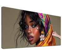 Diamond Painting Afrique, Peinture Diamant Adulte Femme, 90x40 cm 5D Grand Diamond Painting Kit Complet, Diamant Strass Point de Croix Cristal Paintings, Kit Broderie pour Decoration Maison, U-93