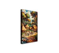Diamond Painting, Afrique Tribu DIY 5D Diamant Painting Complet, Peinture Diamant Enfant Diamond Art Set Broderie Point de Croix Cristal Loisirs Créatifs Adultes pour Murale Décoration Maison 50x100cm