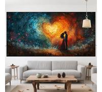 Diamond Painting Amour Diamond Painting Adulte 40x100cm 2025 Nouveau Bricolage 5D Strass Broderie Point de Croix Peinture Diamant Couple,Loisirs Créatifs Adultes Kits pour Décoration Cadeau QO-557