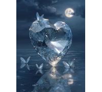 Diamond Painting Amour Diamond Painting Adulte Enfant, DIY Broderie Diamant Kit Complet Océan, Peinture Diamant Artisanat Strass Point de Croix Art Set, pour Décoration Murale Maison 20x30 cm W-2257