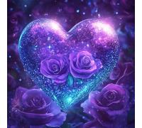 Diamond Painting Amour, Diamond Painting Adulte violet Kits, Canevas Enfant Peinture Diamant, Broderie Diamant Loisirs CréAtifs Adultes Pour Decoration Chambre, IdéAl Cadeau Femme 45x45cm 5-13