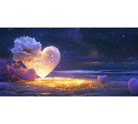 Diamond Painting Amour XXL DIY Diamond Painting Grand Format 50x100cm Adulte Activité Manuelle 5D Fleurs Diamant Loisirs Créatifs Broderie Diamant Complet Artisanat Accessoires Pour Décor Murale f-313