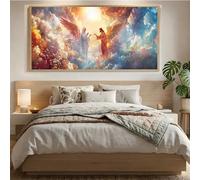 Diamond Painting Ange, Canevas Kit Complet Adulte Kit,DIY Diamond Painting Nuage Broderie Diamant,Point de Croix Enfant Débutants Artisanat Kit, 5D Peinture Diamant,Décoration Murale,100x200cm Mq-932
