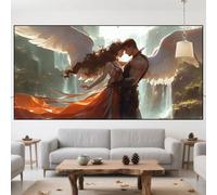 Diamond Painting Ange Diamond Painting Adulte Grand Format 100x300cm 2025 Nouveau Bricolage 5D Strass Broderie Point de Croix Peinture Diamant Couple,Loisirs Créatifs Adultes Kits Cadeau Femme QO-229