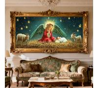 Diamond Painting Ange Diamond Painting Adulte Grand Format 150x60cm Broderie Diamant Mouton Peinture Diamant kit Complet Cristal Point de Croix Activité Manuelle, Décoration Maison Cadeaux O-256G