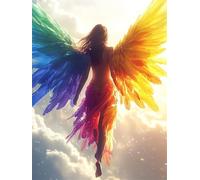 Diamond Painting Ange, Fille Diamond Painting Adulte, 5D DIY Cristal Strass Point de Croix Peinture Sets, Peinture Diamant Kit Complet Enfant, pour comme Cadeau femmes décoratif 100x135cm 0U-558