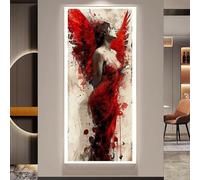 Diamond Painting Ange Rouge Peinture Diamant Adulte Enfant, 5D Puzzle Diamant Painting Kit Complet, Full Drill Diamond Painting DIY Broderie Point de Croix pour Decoration Murale Salon 75x35 cm f377