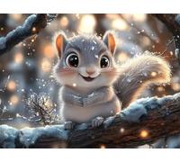 Diamond Painting Animal, 5D Écureuil Peinture Diamant Adulte, Kit Broderie Debutant Enfant, Activité Manuelle Adulte, DIY Diamant Point de Croix Cristal Painting Pour Décoration Murale 35x50cm 0Y-880