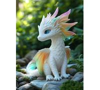 Diamond Painting Animal 80x100cm Diamond Painting Adulte Dinosaure Round Full Drill Peinture Diamant 5D Broderie Diamant kit Complet, DIY Activité Manuelle Perle Tableau pour Décoration Murale H-235