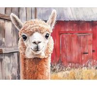 Diamond Painting Animal, Broderie Diamant Painting Adulte Alpaga Peinture Diamant Kit Complet, Diamond Art Point de Croix Kit Broderie pour Adultes Débutants Décoration Murale Chambre 90x120 cm E0-396