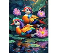Diamond Painting animal canard mandarin, Diamond Painting Adulte Enfant, DIY Peinture Diamant 80x110 cm, 5d Complet Diamant Kit, Strass Point de Croix Cristal Art pour Décoration Femmes Cadeaux 0b-145