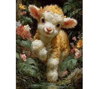 Diamond Painting Animal Diamond Painting Adulte, Broderie Diamant Mouton Peinture Diamant 5D DIY Strass Broderie Point de Croix Loisirs Créatifs Adultes pour Decoration Murale 70x95 cm -wyl25066Y