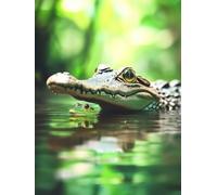 Diamond Painting Animal Diamond Painting Adulte, Crocodile Peinture Diamant Enfant, 5D Cristal Strass Point de Croix Puzzle Broderie Diamant Kit Complet, Tableau Decoration Murale 30x40cm 6y-87M