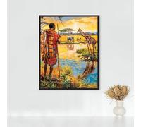 Diamond Painting Animal Diamond Painting Adulte Girafe, Peinture Diamant Activité Manuelle Adulte, DIY Tableau Diamant Cristal Broderie Point de Croix Kits, pour Décoration Cadeau 90x120 cm PJY9 7-3