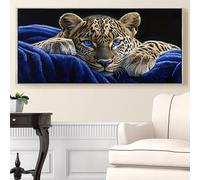 Diamond Painting Animal Diamond Painting Adulte Léopard Peinture Diamant XXL 90x180cm, DIY Cristal Débutant Art Set, Point de Croix Activité Manuelle Adulte Kits pour Decoration Maison Murale,Model346