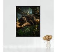 Diamond Painting Animal Diamond Painting Adulte PanthèRe Noire, Peinture Diamant Activité Manuelle Adulte, DIY Tableau Diamant Cristal Broderie Point de Croix Kits, pour Cadeau 40x50 cm PJY3 1-R