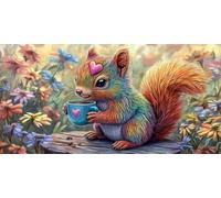 Diamond Painting animal,écureuil Diamond Painting Adulte Grand Format 70x140cm,5D DIY Peinture Diamant Adulte,Point de Croix Activite Manuelle Kit,Decoration Noel Chambre Maison,Cadeau Femme D-261
