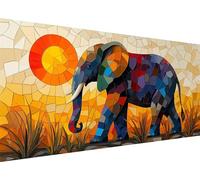Diamond Painting animal, éléphant Diamond Painting Adulte Grand Format 50 x 100 CM, 5D DIY Peinture Diamant Adulte Loisirs Créatifs avec Carré Full Drill Toile pour Decoration Murale Chambre L1-576