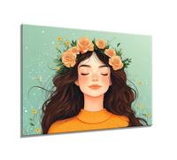 Diamond Painting Animal Fille Diamond Painting Adulte Enfant, 5D DIY Art du Diamant Complet Kits, Activité Manuelle Adulte Cristal Point de Croix Kits, Décoration Halloween Cadeaux 45x60cm s0yh-811